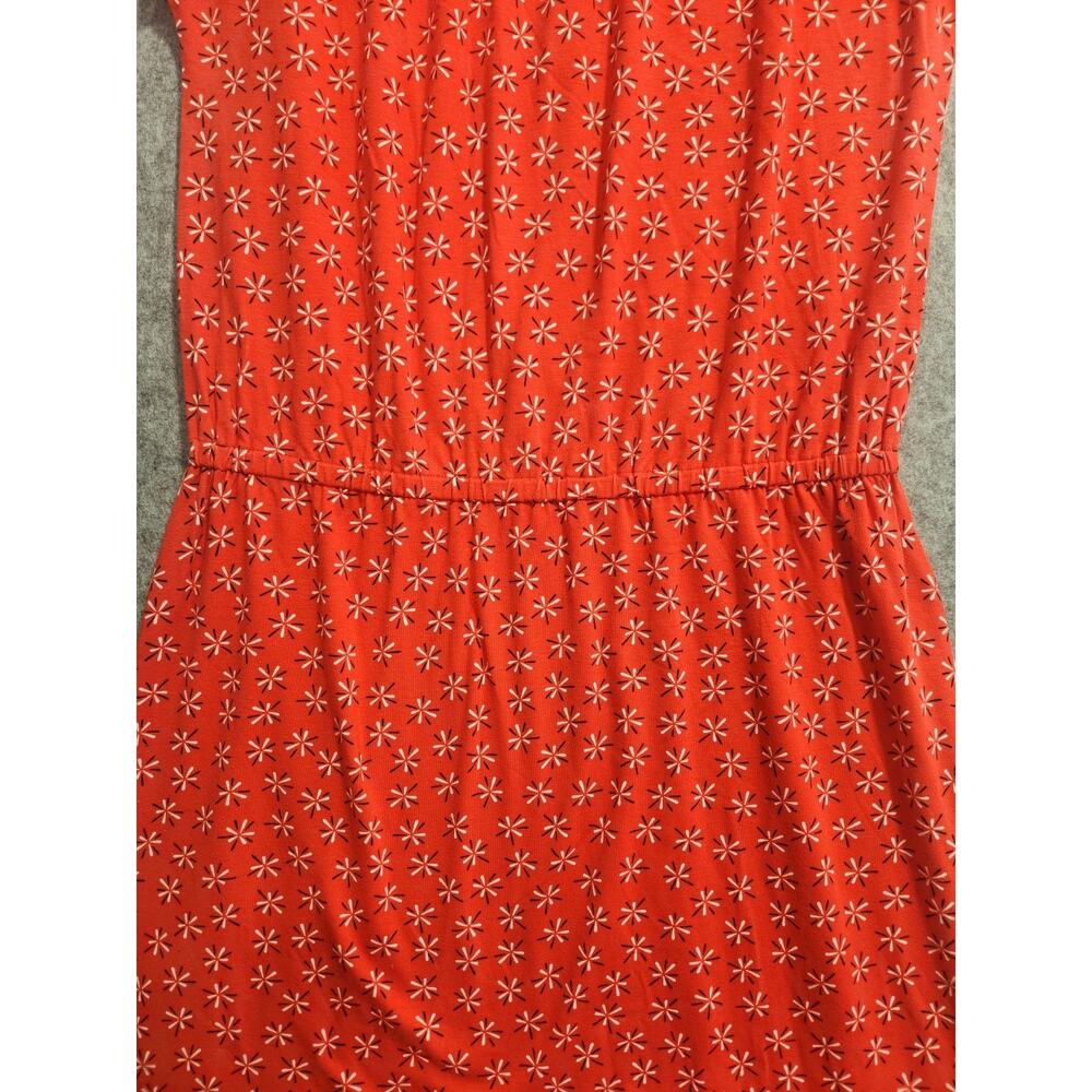 D&Co Denim & Company Red Floral Print Midi Dress Women's Medium Short Sleeve - Picture 4 of 9